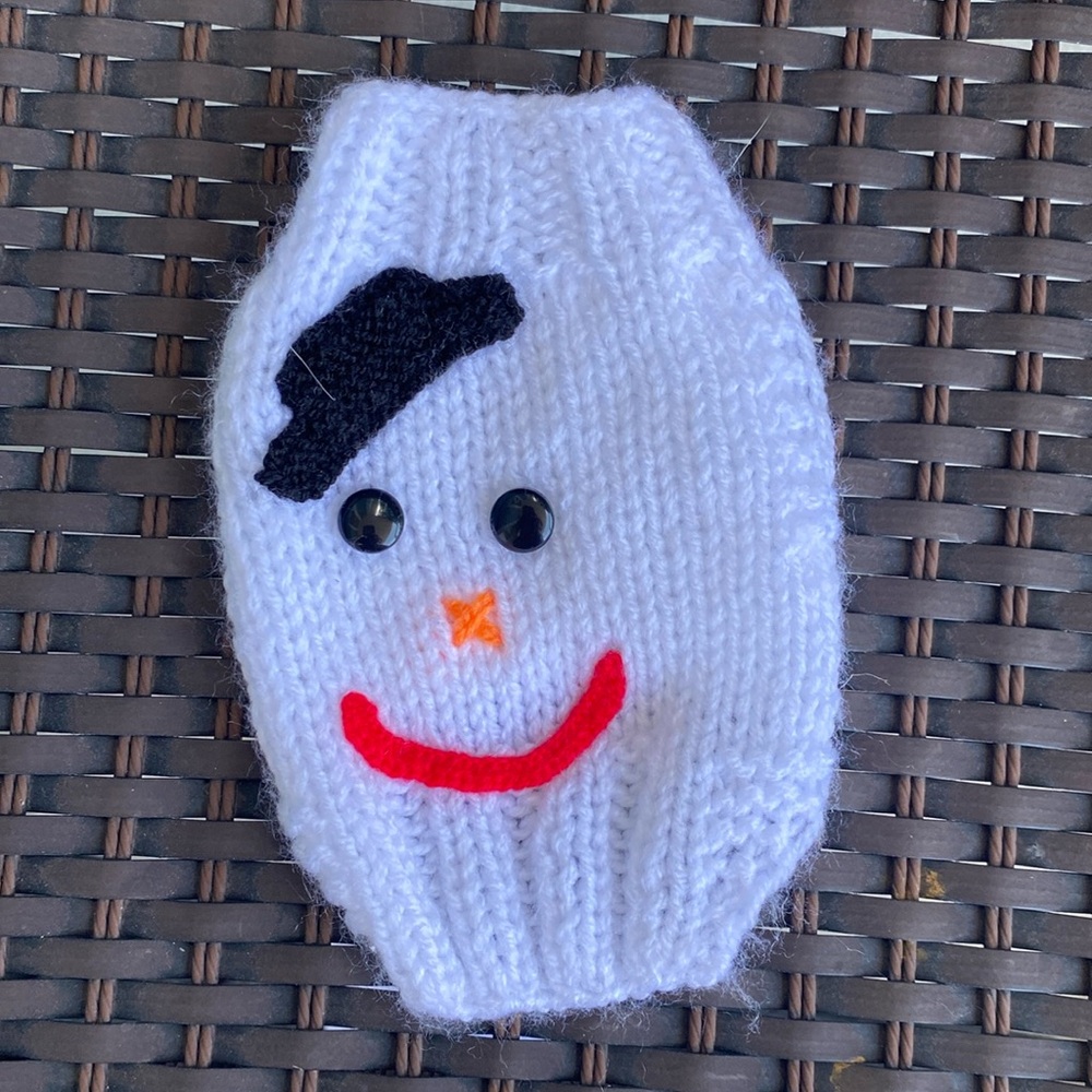 XXS snowman dog sweater